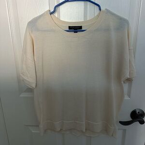 Banana Republic 100% Merino Wool Short Sleeve Sweater - Off White